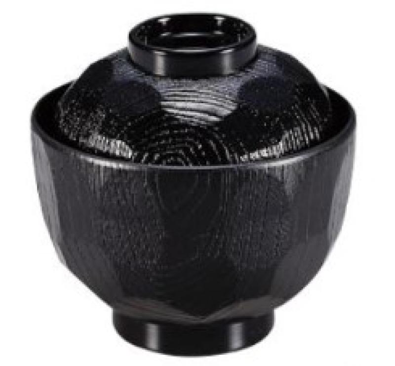 使いやすい食洗機対応の3.2寸亀甲小吸椀　総黒　