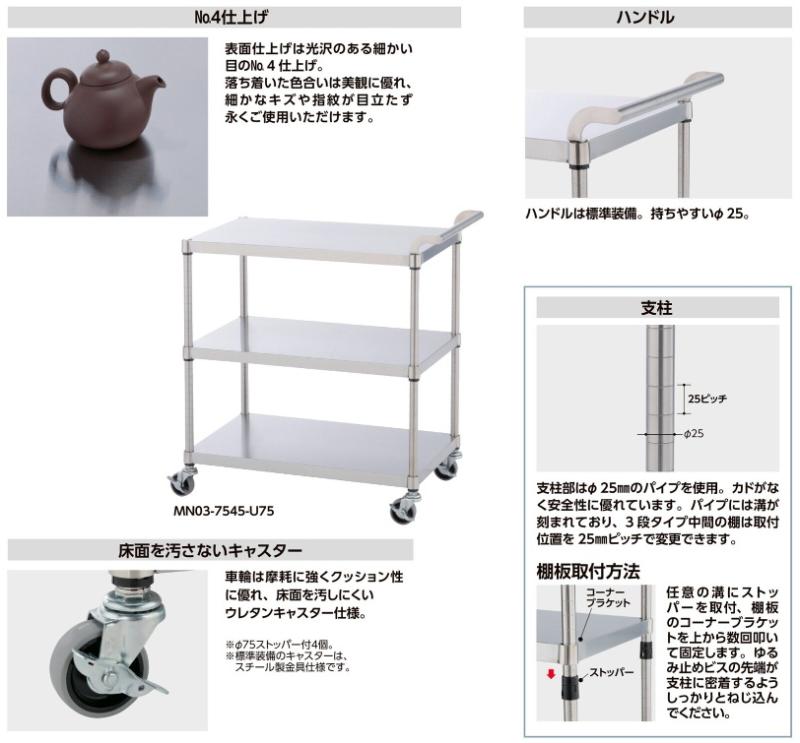 【山金工業】ステンレスワゴン(SUS430/SUS304)のご紹介